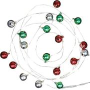 Green, Red & Silver Jingle Bell LED String Lights, 6.3ft