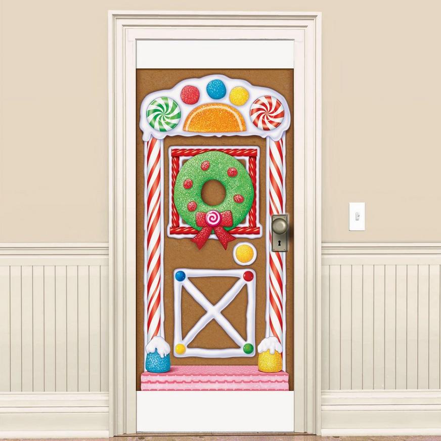 Gingerbread House Christmas Door Cover, 5ft