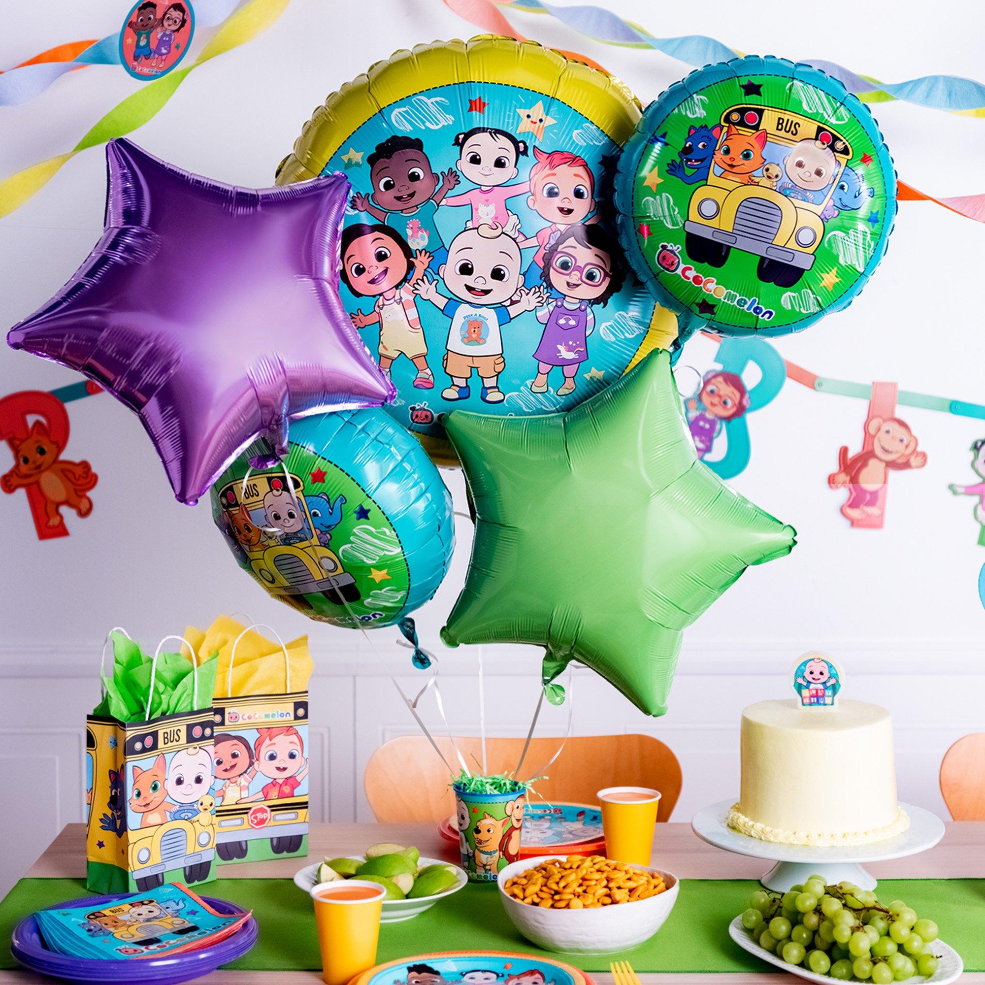 The perfect Cocomelon Themed balloons for a kid's Birthday party!