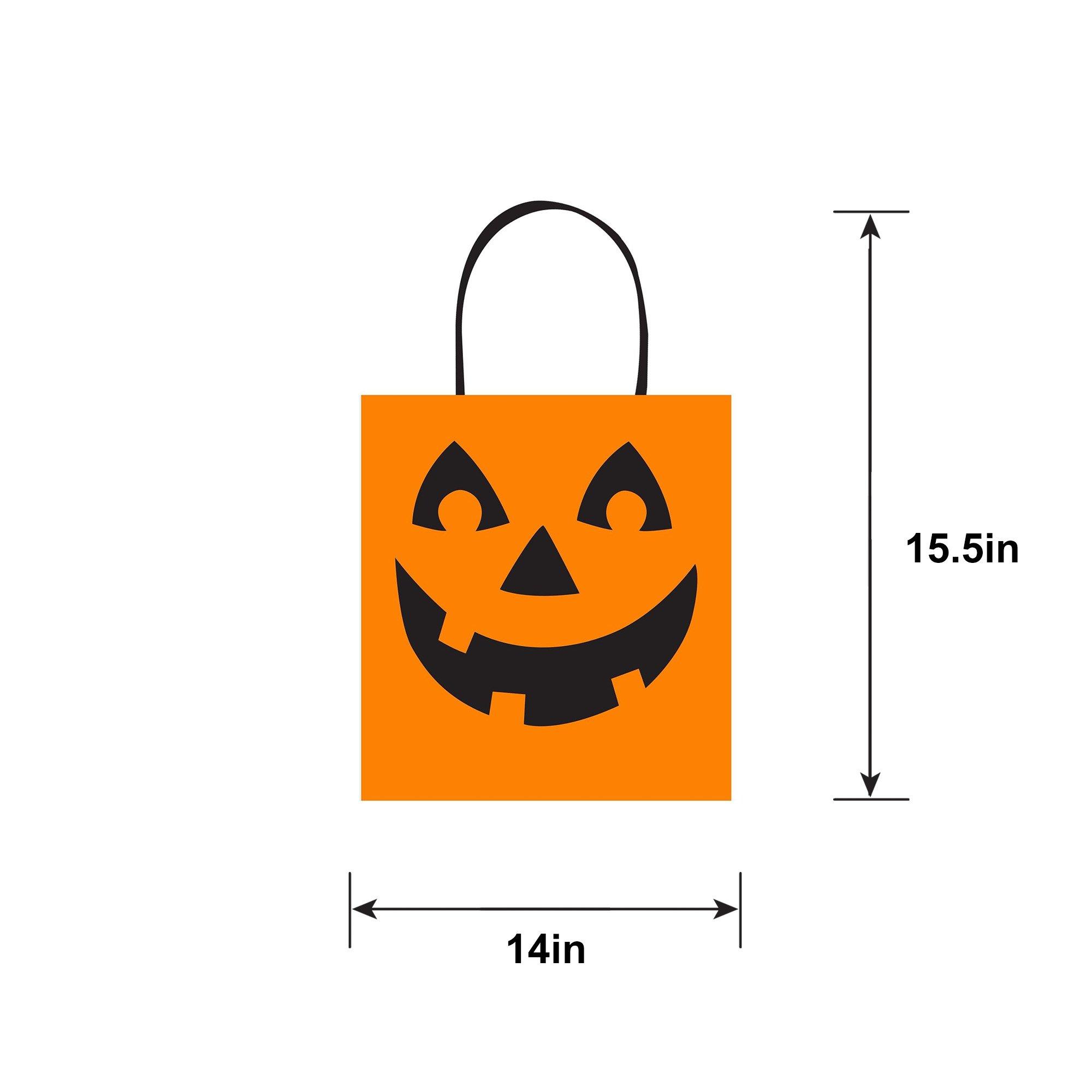 Jack-o'-Lantern Plastic Trick-or-Treat Bag, 14in x 15.5in