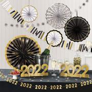 Black, Gold, & Silver 2022 Foil & Paper Room Decorating Kit, 10pc