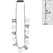 Light-Up Black & Clear Happy New Year Necklace, 36in