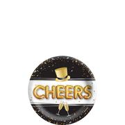 Cheers New Year's Eve Paper Dessert Plates, 6.75in, 50ct - Pop, Clink, Cheers