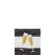 Clinking Champagne Flutes New Year's Eve Paper Beverage Napkins, 5in, 100ct - Pop, Clink, Cheers