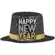 Glitter Black New Year's Mini Plastic & Cardstock Top Hat, 2in