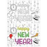 Happy New Year Coloring Paper Placemats, 16in x 11in, 24ct