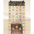 Colorful Confetti New Year's Cardstock & Foil Doorway Curtain, 3.25ft x 6.4ft