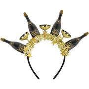 Time to Party Champagne Bottle & Glass New Year's Eve Foil & Plastic Headband