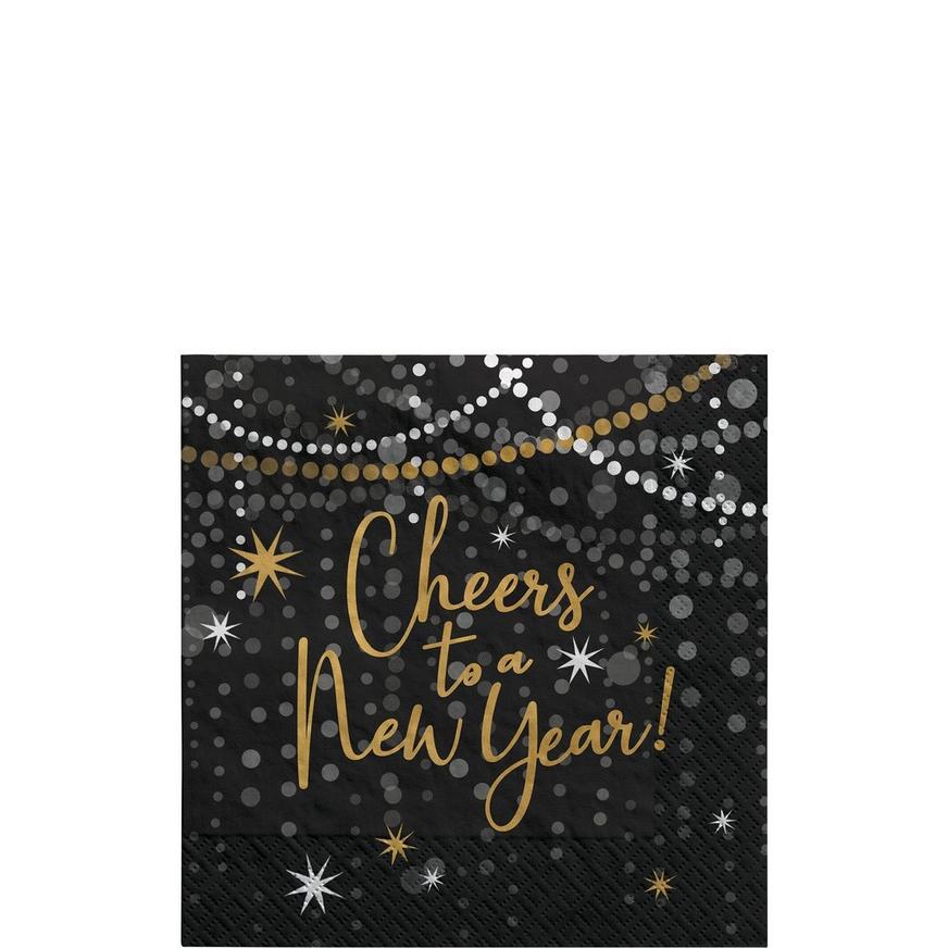 Cheers to a New Year Paper Lunch Napkins, 6.5in, 40ct - Midnight Hour
