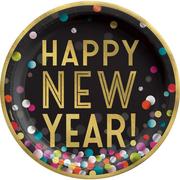 Colorful Confetti New Year's Paper Dinner Plates, 10in, 20ct