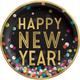 Happy New Year Paper Dinner Plates, 10in, 20ct - Colorful Confetti