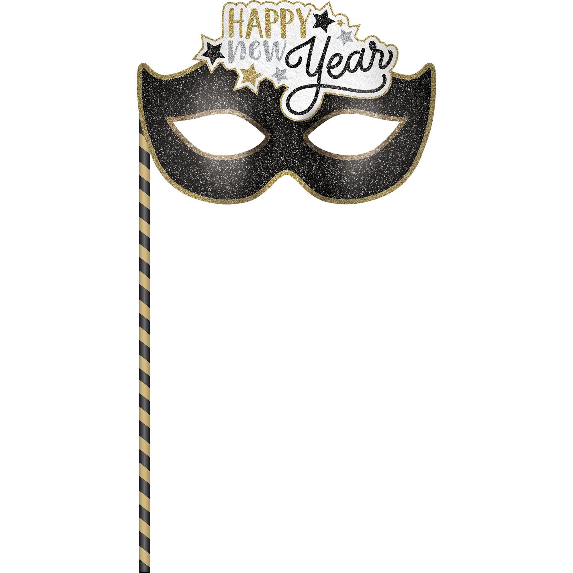 Happy New Year Printed Plastic Cups - Black, Silver, Gold -25ct - POP!  Party Supply