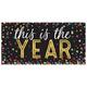 Colorful Confetti This Is the Year Plastic Banner, 5.4ft x 2.8ft