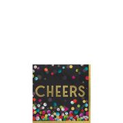 Cheers New Year's Eve Paper Beverage Napkins, 5in, 40ct - Colorful Confetti