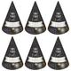 Black, Silver & Gold Fill-In New Year's Resolution Party Hats, 8ct
