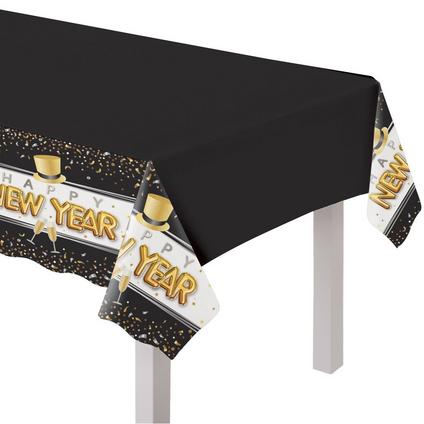 Happy New Year Plastic Table Covers, 54in x 84in, 3ct - Pop, Clink, Cheers