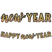 Colorful Confetti Happy New Year Cardstock Letter Banner, 12ft