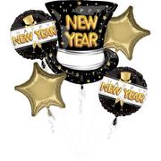 Cheers to New Year's Foil Balloon Bouquet, 5pc