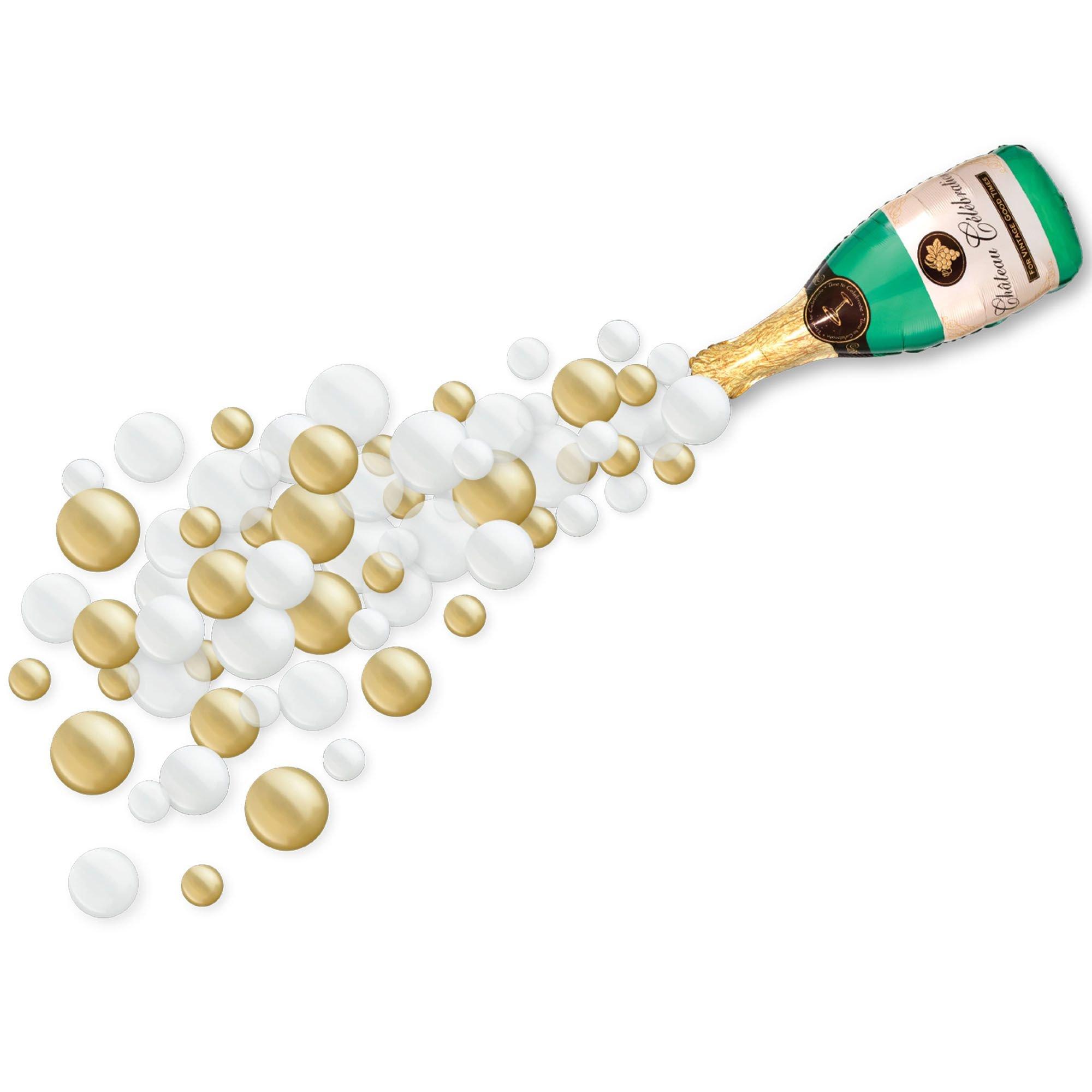 Champagne Poppin' Graduation Latex Balloon Garland Kit - Gold & White