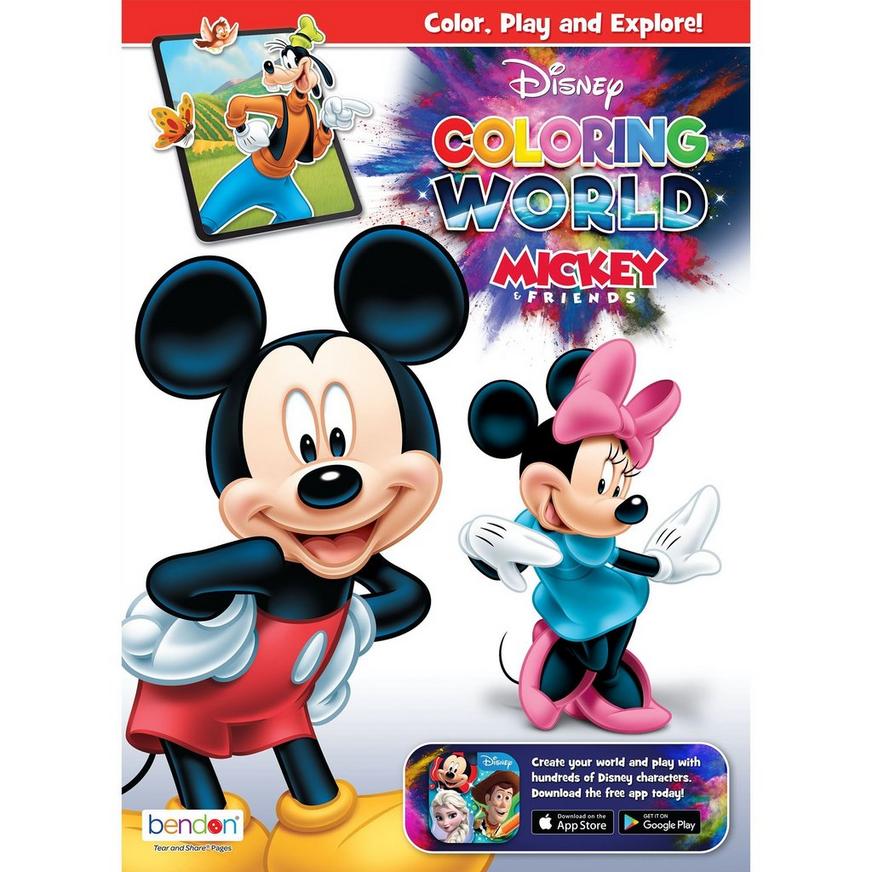Mickey Mouse & Friends Jumbo Paper Coloring & Activity Book with Stickers,  7.75in x 10.75in | Party City