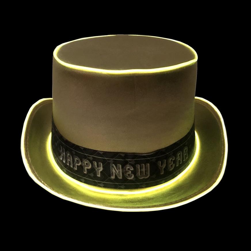 Light-Up Gold Happy New Year Top Hat
