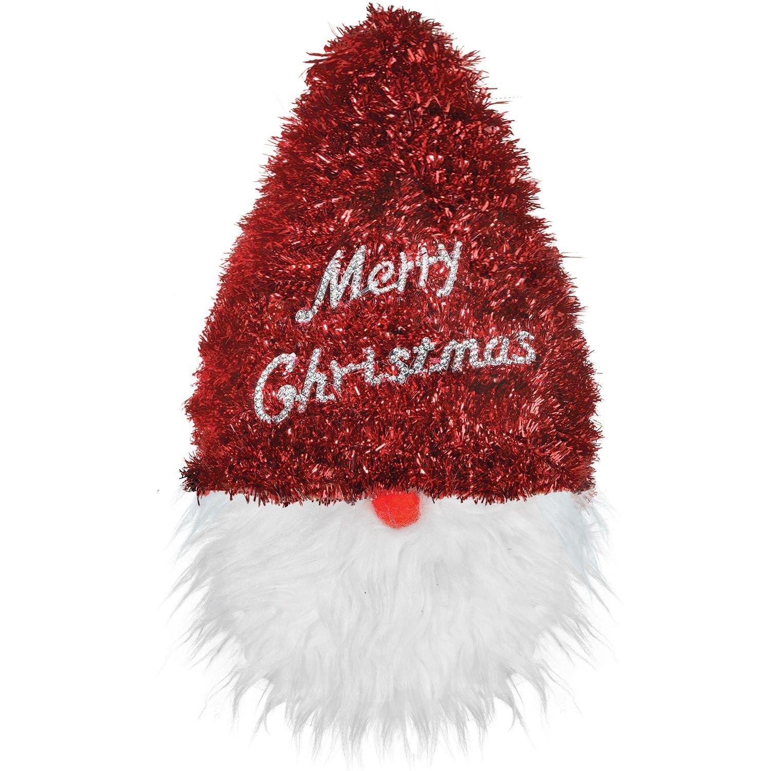 Santa Gnome 3D Tinsel Christmas Decoration, 9.5in x 15.25in ...