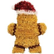 Gingerbread Man 3D Tinsel Christmas Decoration, 4.75in x 6.75in