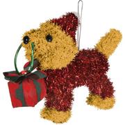Christmas Dog 3D Tinsel Ornament, 8in x 6in