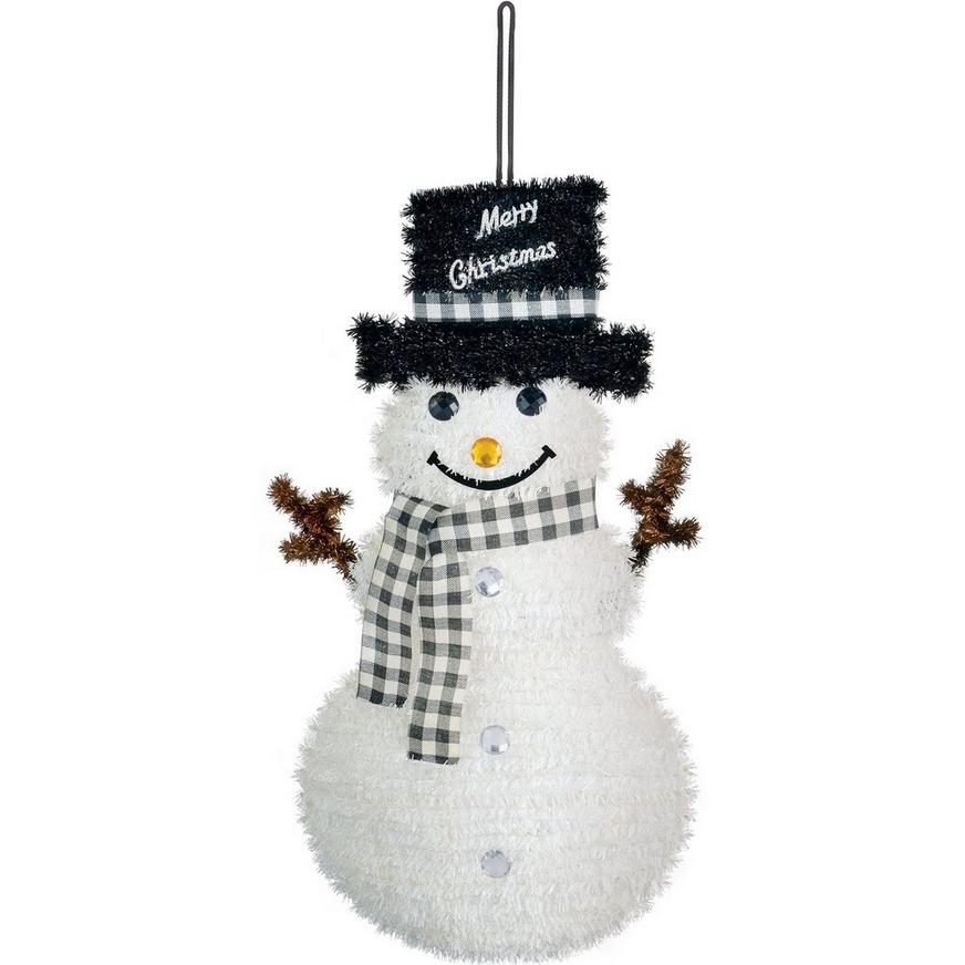 Christmas Snowman 3D Tinsel Hanging Decoration, 12in x 22.25in | Party City