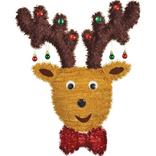 Christmas Ornament Reindeer 3D Tinsel Hanging Decoration, 17in x 22in