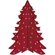 Small Red Fiberboard Christmas Tree Decoration, 7.6in x 10.5in