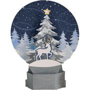 3D Glitter Snow Globe Pop-Up Cardstock Centerpiece, 8.4in x 10.9in