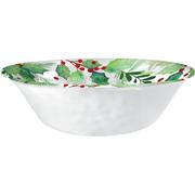 Christmas Holly Molded Texture Melamine Serving Bowl, 11.5in