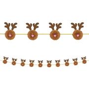 Reindeer Pom-Pom Fabric Garland, 5.5ft