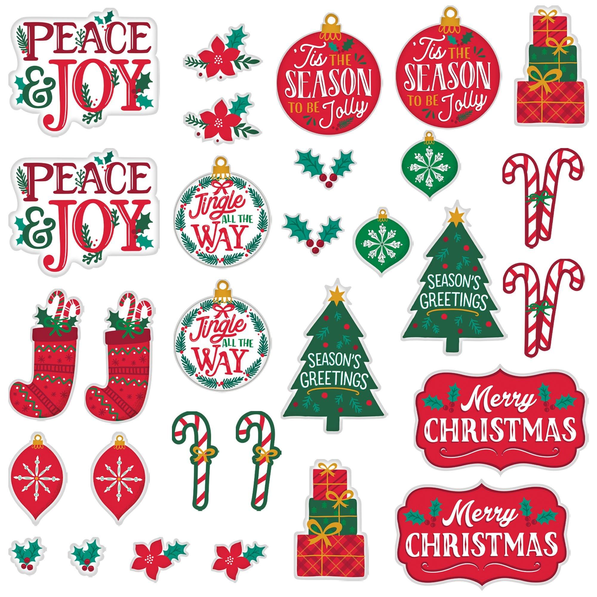 Traditional Christmas Cardstock Cutouts, 30ct