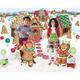 Gingerbread Village Holiday Scene Setter with Standing Cutouts 5pc