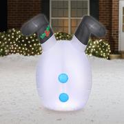 Light-Up Snowman Legs Inflatable Yard Decoration, 3.5ft