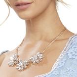 High Society Floral Faux Diamond Metal Necklace