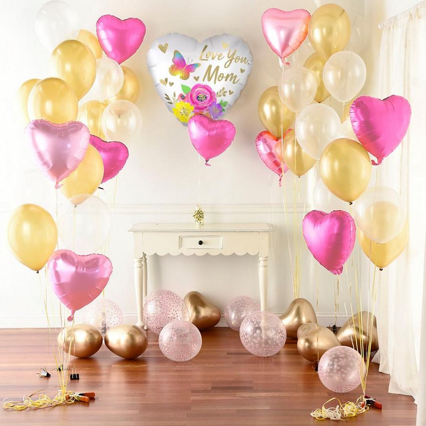 Grand DIY Pink & Gold Mother's Day Balloon Room Decorating Kit, 53pc