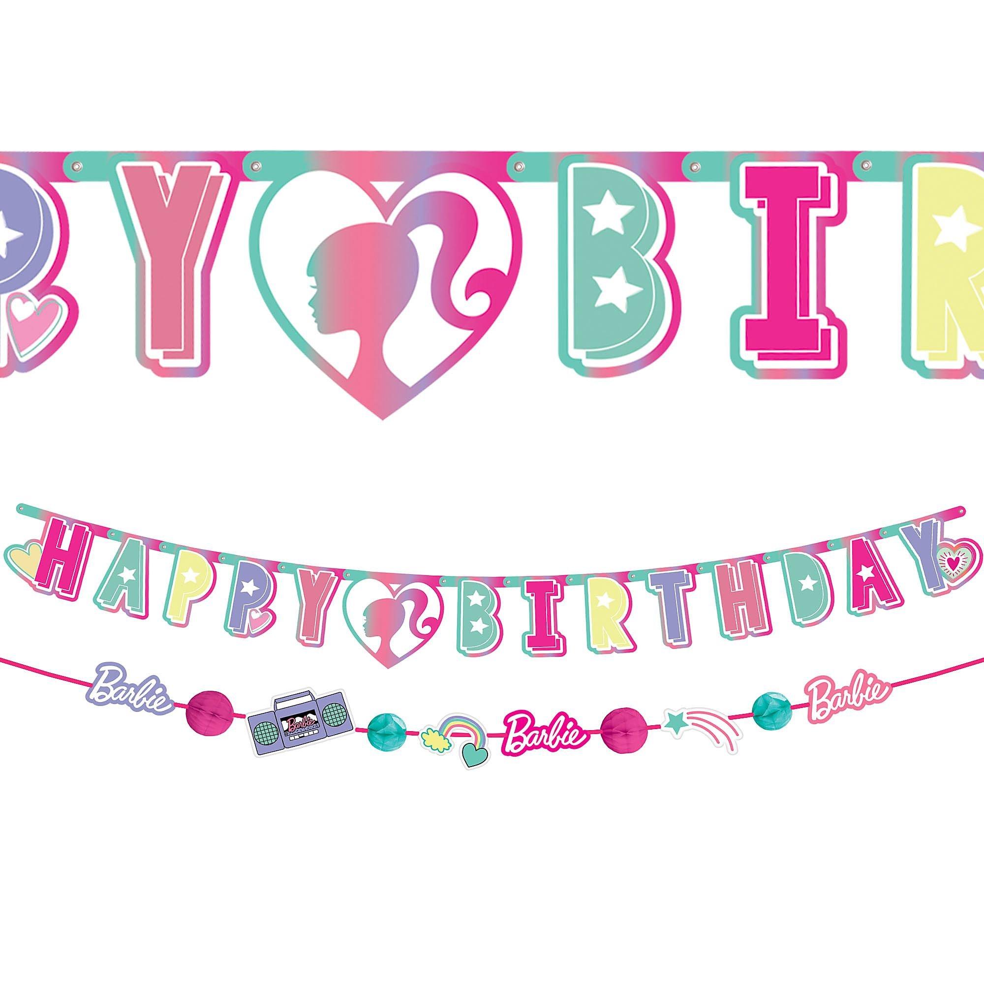 Personalised Barbie Banner Birthday Party Decorations Any Name Age & Photo  Girls