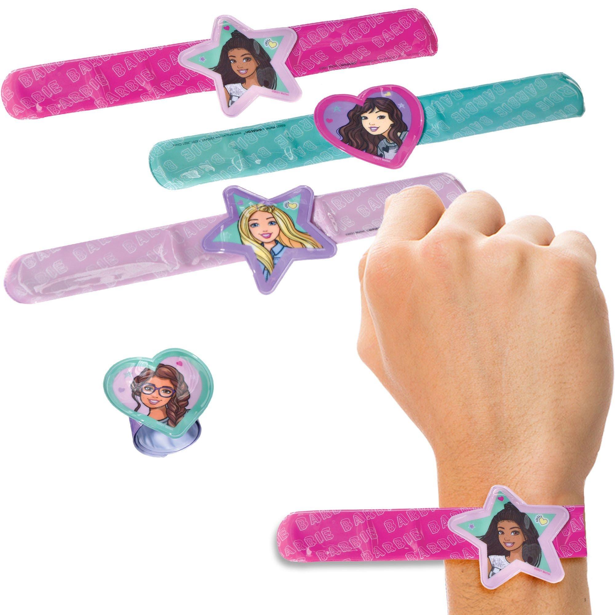 Barbie Dream Together Plastic Slap Bracelets, 8.9in, 4ct Party City