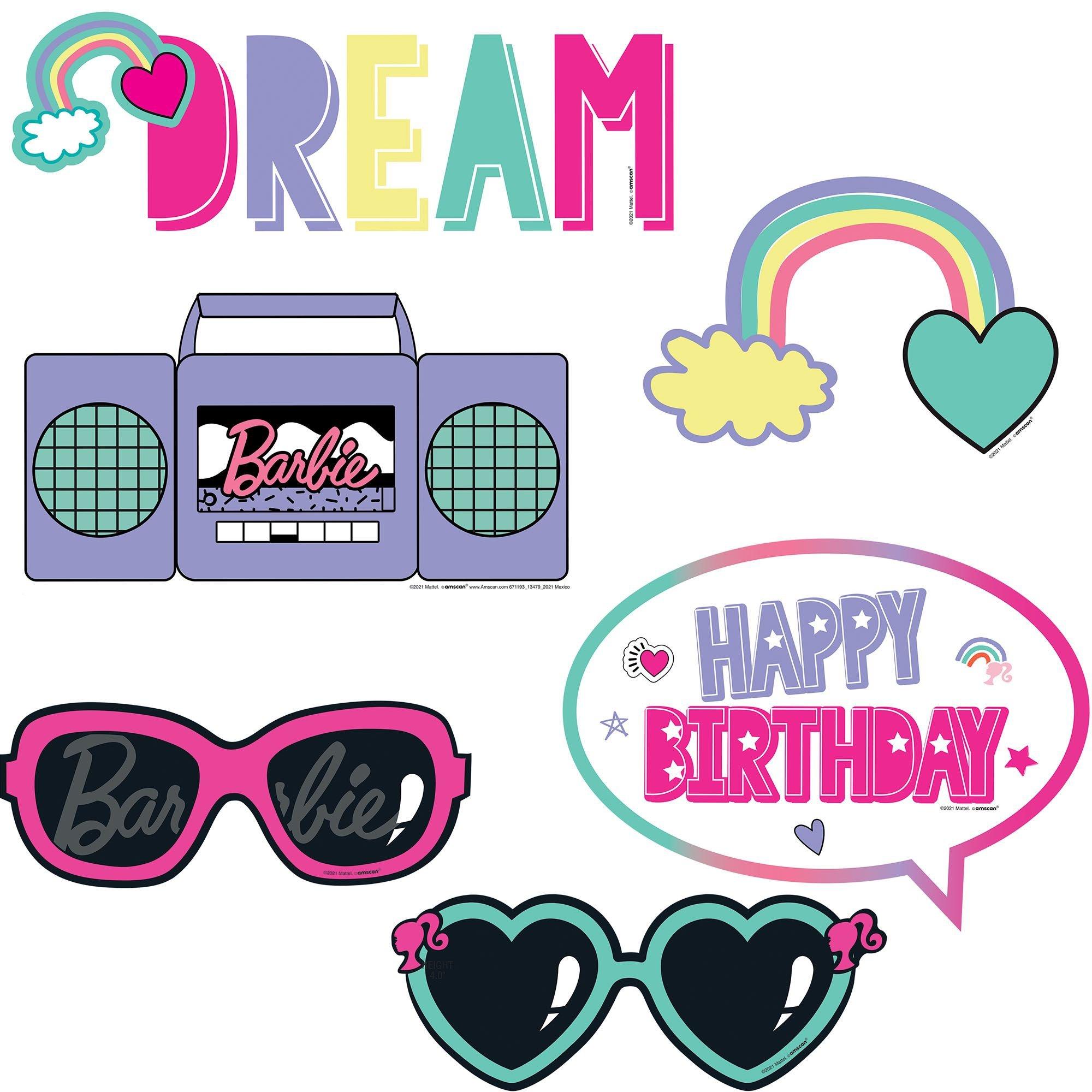 Barbie Dream Together Birthday Plastic & Cardstock Photo Booth Kit, 4