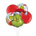 Merry Grinchmas Foil Balloon Bouquet, 5pc