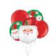 Smiley Santa Foil Balloon Bouquet, 5pc