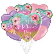 Ombre Floral Mother's Day Foil Balloon Bouquet, 10pc