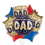 Multicolor Shapes Happy Father's Day Balloon Bouquet, 10pc
