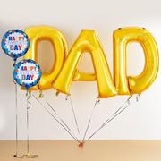 Gold & Colorful Happy Father's Day Dad Balloon Bouquet, 5pc