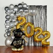 Grand DIY Black, Silver & Gold Graduation Balloon Backdrop Kit, 8pc