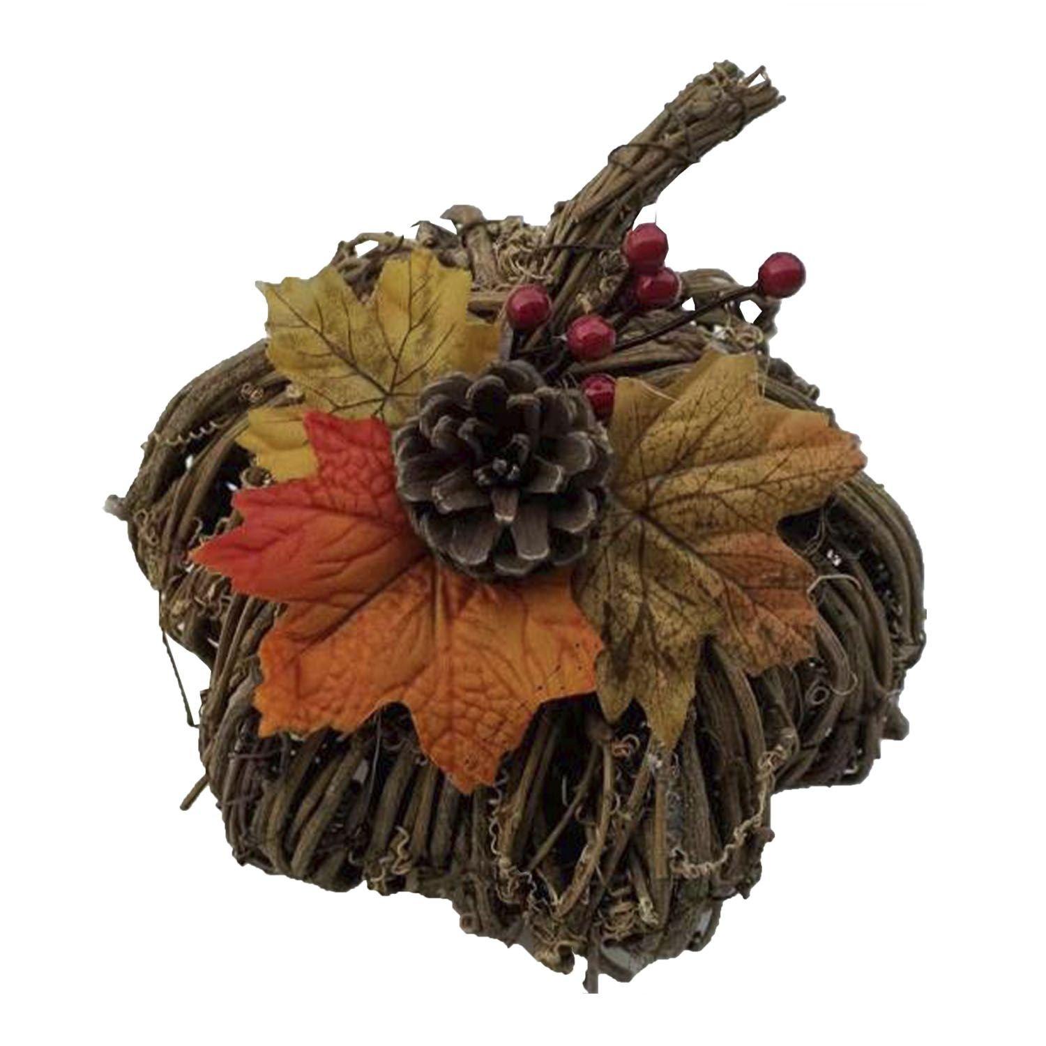 Fall Natural & Synthetic Pumpkin Decoration, 8in