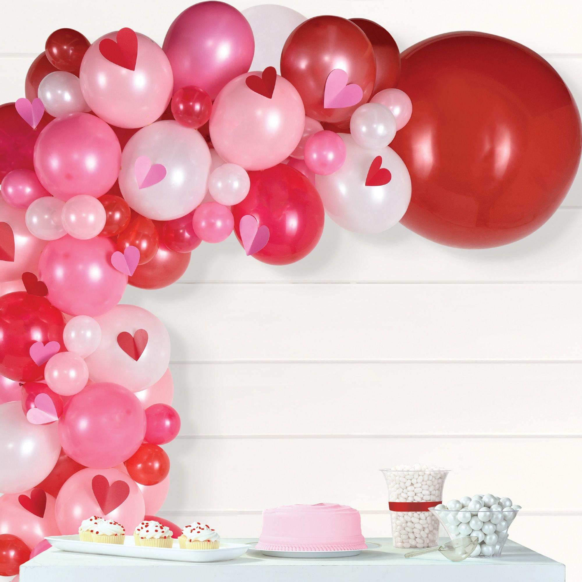 Air-Filled Pink, Red & White Valentine's Day Balloon Garland Kit